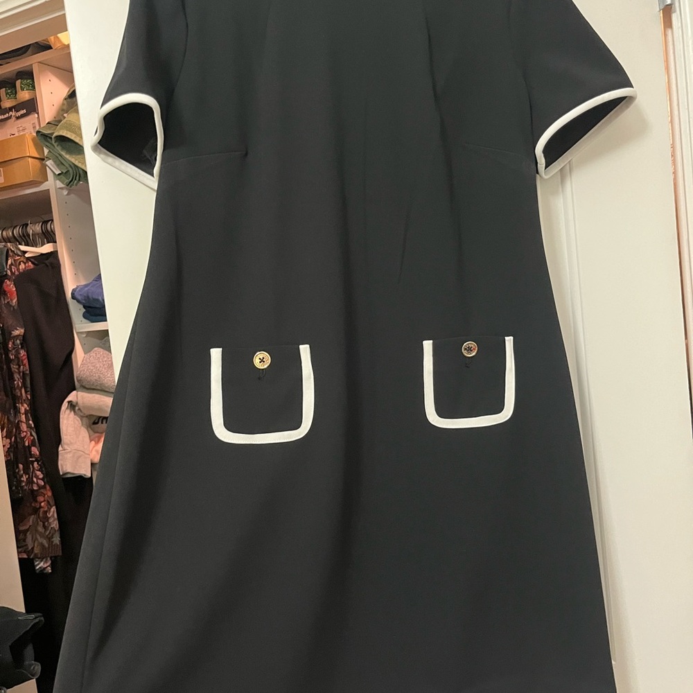 Tommy Hilfiger Black Mini Dress with White Trim